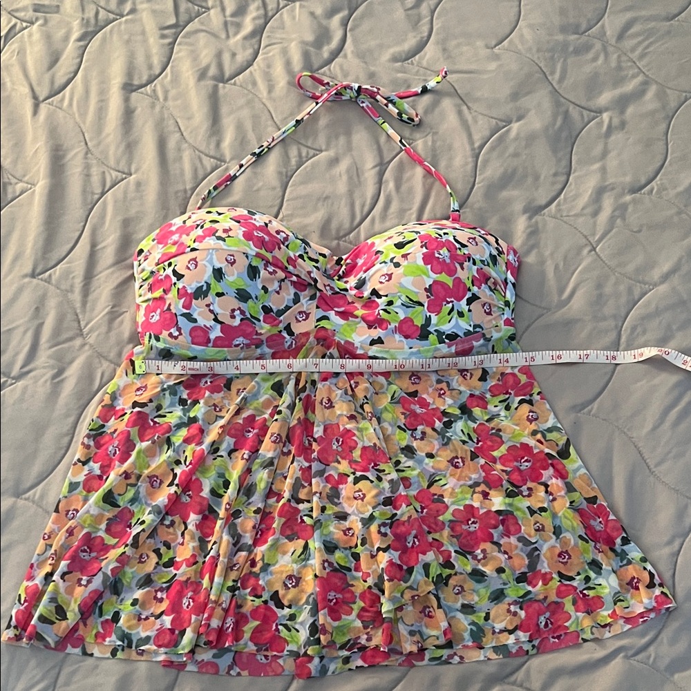 Floral Print Halter Bikini Top